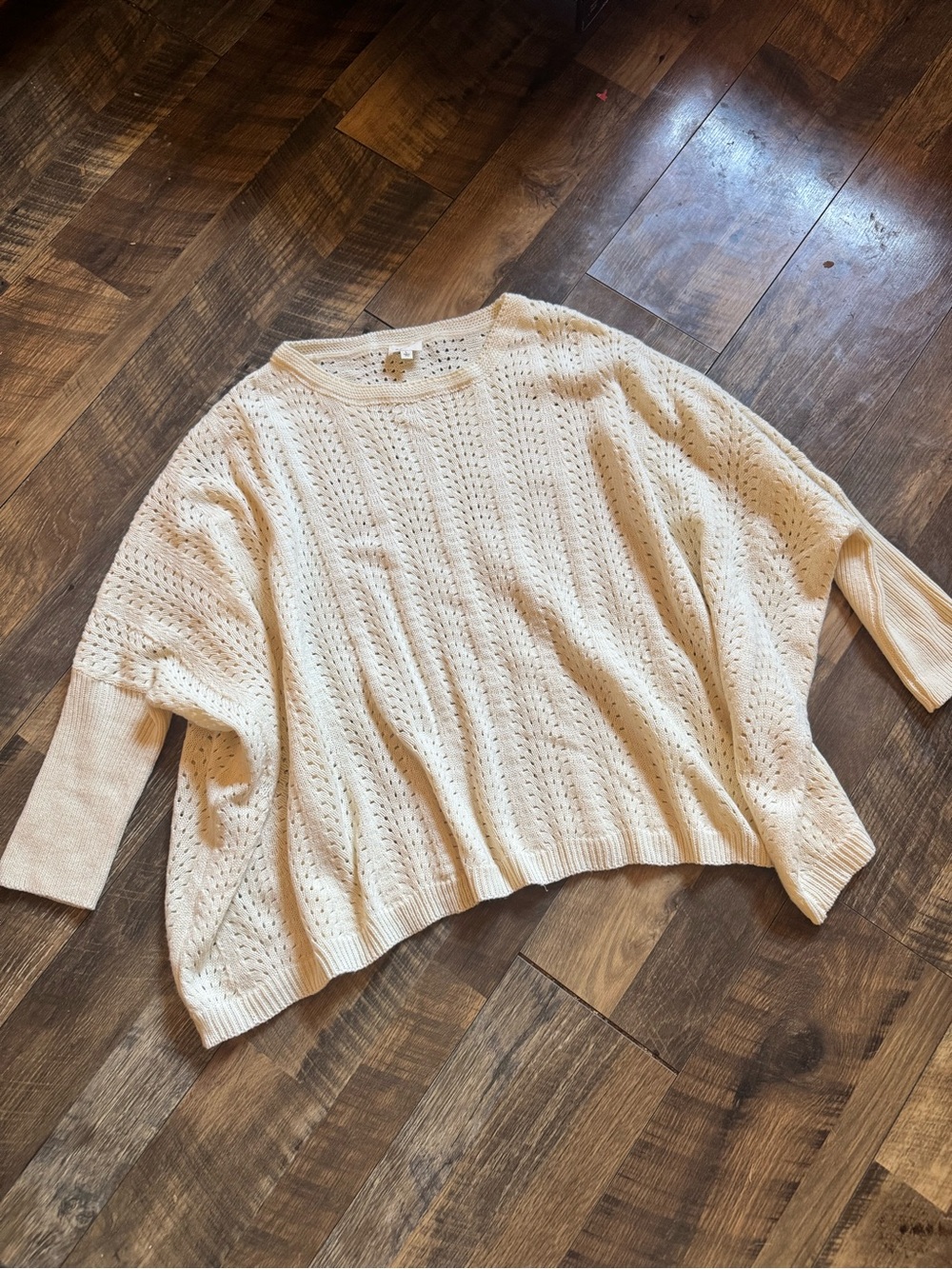 1.4.3. Story by Line Up Cream Open-Knit Crewneck Sweater